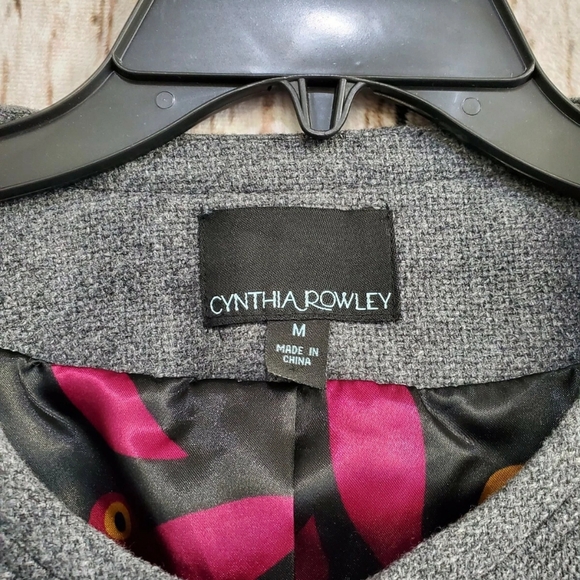 Cynthia Rowley Women's Medium Wool-Blend Hook & Eye Blazer Jacket Coat‎ EUC - Picture 2 of 6